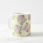 Rosenrosen, Rose und Gelbe Blumen Tasse (Vorderseite Links)