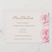 Rosenrosen Rosen Elfenbeingold Save the Date Hochz Einladung (Vorne/Hinten)