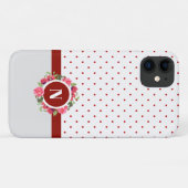 Rosenrosen-Rosen-Rosenbläser-Monogramm Wreath Case-Mate iPhone Hülle (Rückseite (Horizontal))