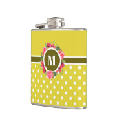 Rosenrosen-Rosen-Rosenbläser-Monogramm Wreath Flachmann (Links)