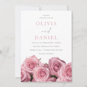 Rosenrosen Rosenblüte Romantische Hochzeit Einladung (Vorderseite)