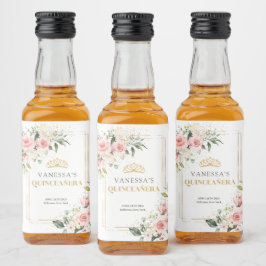 Rosenrosen, rötlich-rötlich alkoholflaschenetikett