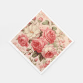 Rosenrosen Serviette (Ecke)