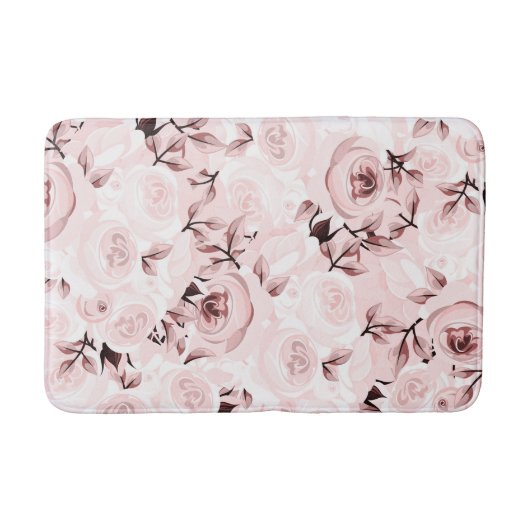 Rosenrosen Shabby Chic Glam Blumendekor Badematte (Vorderseite)