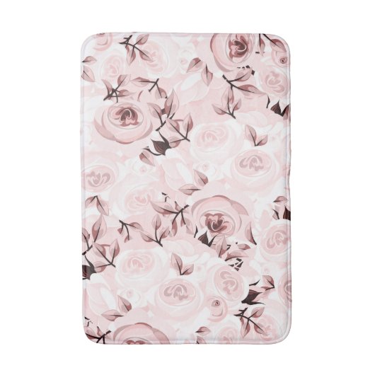 Rosenrosen Shabby Chic Glam Blumendekor Badematte (Vorderseite Vertikal)