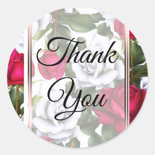 Rosenrosen Shabby Chic Rustikal Modernes Glam Runder Aufkleber (Vorderseite)