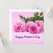 Rosenrosen sind am rosa Muttertag Karte (Vorderseite/Rückseite Beispiel)
