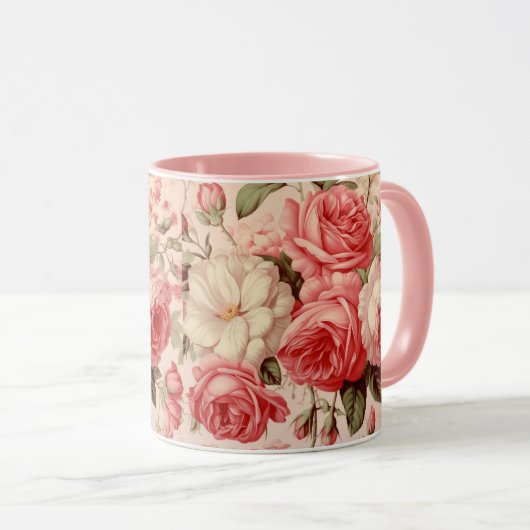 Rosenrosen Tasse (VorderseiteRechts)
