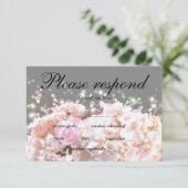 Rosenrosen-UAWG aus weißem Hydrangeas RSVP Karte (Stehend Vorderseite)