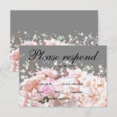 Rosenrosen-UAWG aus weißem Hydrangeas RSVP Karte (Vorne/Hinten)