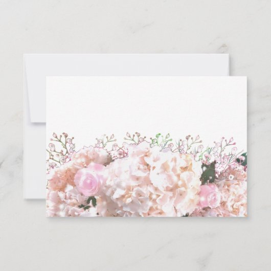 Rosenrosen-UAWG aus weißem Hydrangeas RSVP Karte (Rückseite)