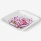 Rosenrosen und glühende Diamanten zum 80. Geburtst Pappteller (Gewinkelt)