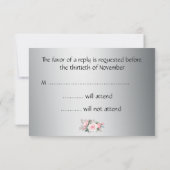Rosenrosen und Silberhochzeit RSVP Karte (Rückseite)