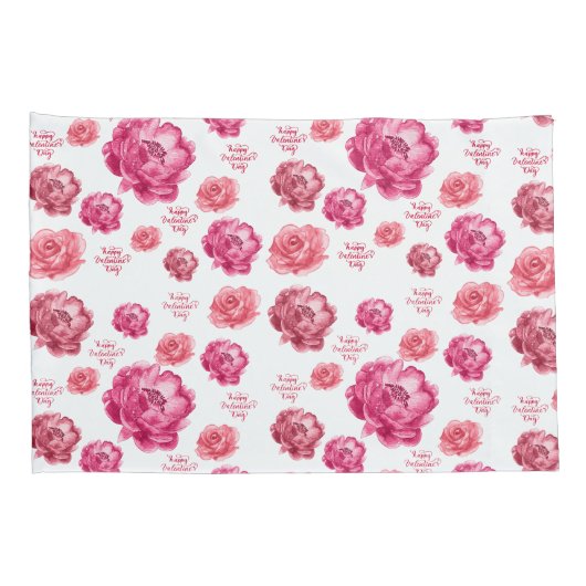 Rosenrosen Valentinstag Kissenbezug (Rückseite-Rechts)