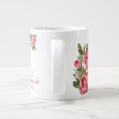Rosenrosen, Vintag, Rosa Rose, Name der Peonies, M Jumbo-Tasse (Rückseite)
