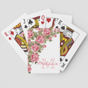 Rosenrosen, Vintag, Rosa Rose, Name der Peonies, M Spielkarten