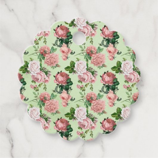 Rosenrosen Vintag Style Geschenkanhänger (Vorderseite)