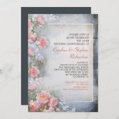 Rosenrosen Vintage Einladungen zum Jubiläum (Vorne/Hinten)