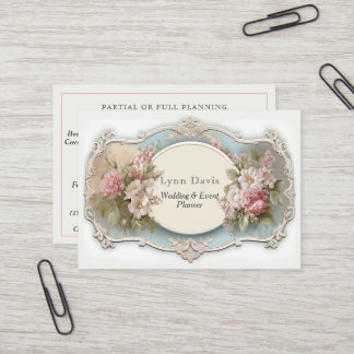Rosenrosen Vintage Viktorianische Hochzeit Visitenkarte