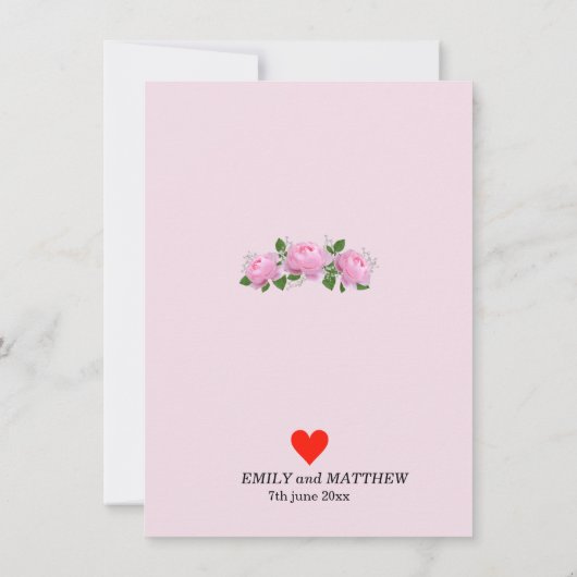 Rosenrosen von Fragrande Ließ Liebe Hochzeitszeich (Rückseite)