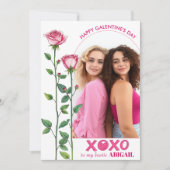 Rosenrosen, XOXO-Foto Galentinstag Feiertagskarte (Vorderseite)