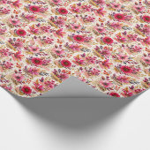 Rosenrot Garten-Tapete Geschenkpapier (Ecke)
