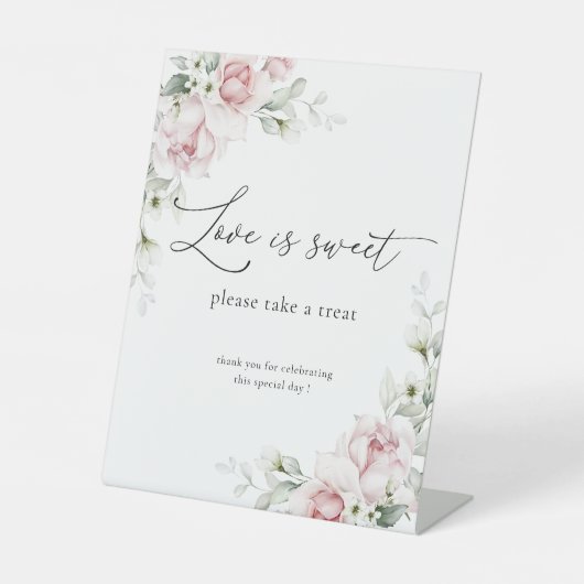 Rosenrot Rose Liebe ist ein süßes Zeichen Sockelschild (Vorderseite)