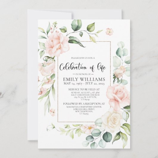 Rosenrot Rosen zum Feiern zum Leben Einladung (Vorderseite)