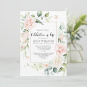 Rosenrot Rosen zum Feiern zum Leben Einladung (Stehend Vorderseite)