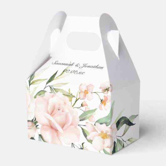 Rosenrot und Eukalyptus-Grüne Hochzeit Geschenkschachtel (Vorderseite)