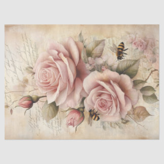 Rosenrot Vintage Blumendekoutierung Seidenpapier