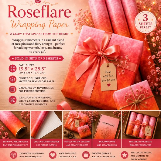 Rosenschimmer Geschenkpapier Set