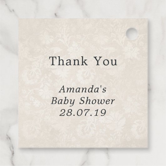 Rosenschimmernde Rose Geschenkanhänger (Rückseite)