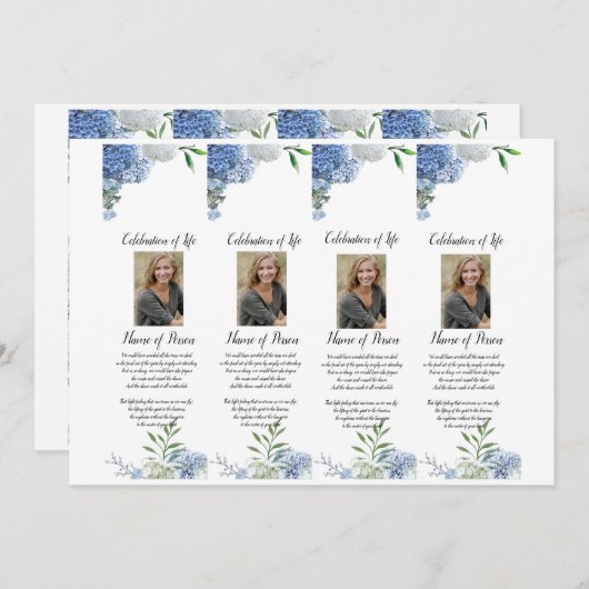 Rosenschmetterlinge Beerdigung von Lesezeichen Einladung (Vorne/Hinten)