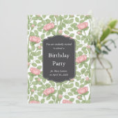 Rosenschutzgarten Weißer Geburtstag Einladung (Stehend Vorderseite)