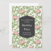 Rosenschutzgarten Weißer Geburtstag Einladung (Vorne/Hinten)