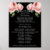 Rosenschwarzer Jahrgang Hochzeitsfeier Programm Poster (Vorne)