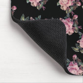 Rosenschwarzes Shabby Chic mit Blumenmuster Mousepad (Ecke)