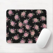 Rosenschwarzes Shabby Chic mit Blumenmuster Mousepad (Mit Mouse)