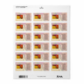 Rosenseile auf Gelb- und Rosenrosen Adressaufkleber (Vorne)