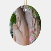 Rosenserenity-Gebets-Weihnachtsverzierung Keramikornament (Rechts)