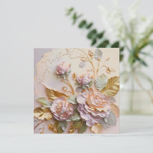 Rosenskulptur in Rosa (Stehend Vorderseite)