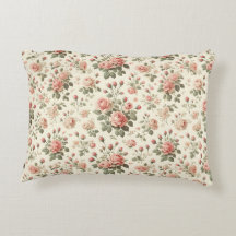 Rosensteine auf Cream Vintag Accent Pillow