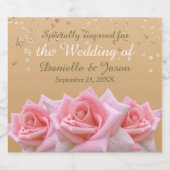 Rosensteine auf der Glitzy Gold Sparkling Weinkult Schaumweinetikett (Einzelnes Label)