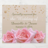 Rosensteine auf der Glitzy Pale Taupe Champagne La Schaumweinetikett (Einzelnes Label)