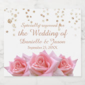 Rosensteine auf der Glitzy White Sparkling Weinkel Schaumweinetikett (Einzelnes Label)