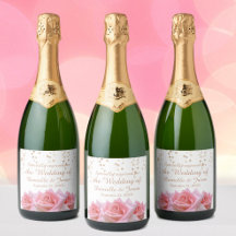 Rosensteine auf der Glitzy White Sparkling Weinkel