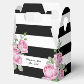 Rosensteine auf schwarzen Streifen Geschenkschachtel (Geöffnet)