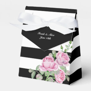 Rosensteine auf schwarzen Streifen Geschenkschachtel