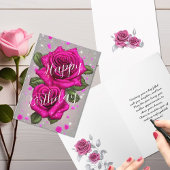 Rosensteine auf Silvery Gray zum Geburtstag Karte